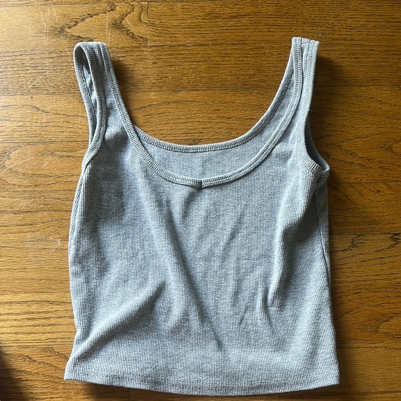 Gray Ribbed Tank Top - Picture 1 of 1